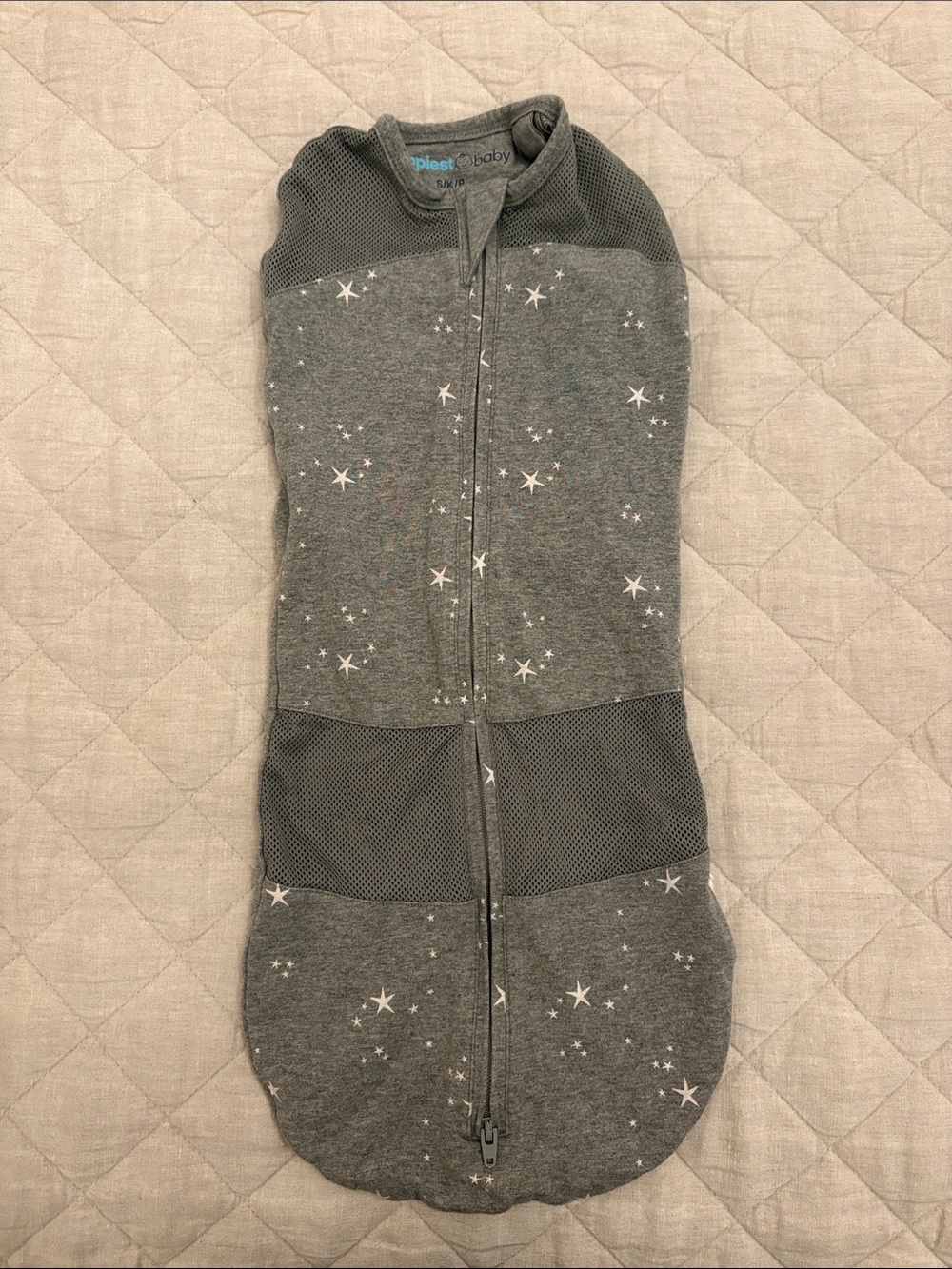 Grey Star-Print Sleep Sack Swaddle by Love to Dream